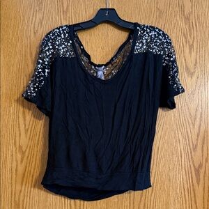 Vanity Black Sequin Blouse
